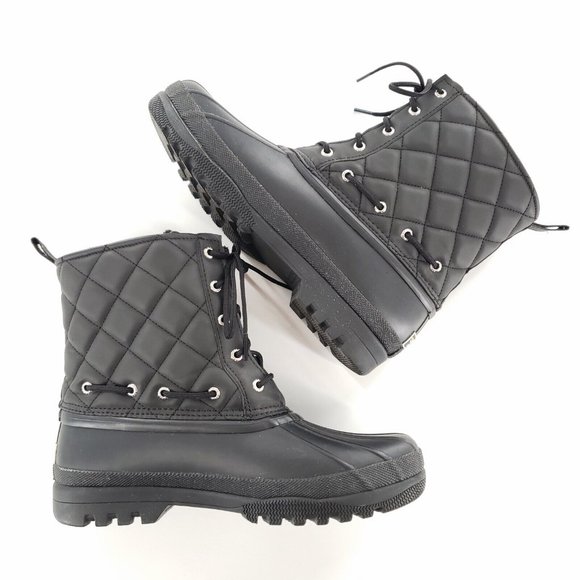 Sperry Top-Sider Quilted Waterproof Duck Boots Womens 9 Black - Picture 2 of 13